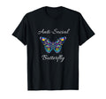 Anti Social Butterfly Bold Simple T-Shirt - Casual Everyday Wear Men Women - T-Shirt, Sweatshirt, Hoodie