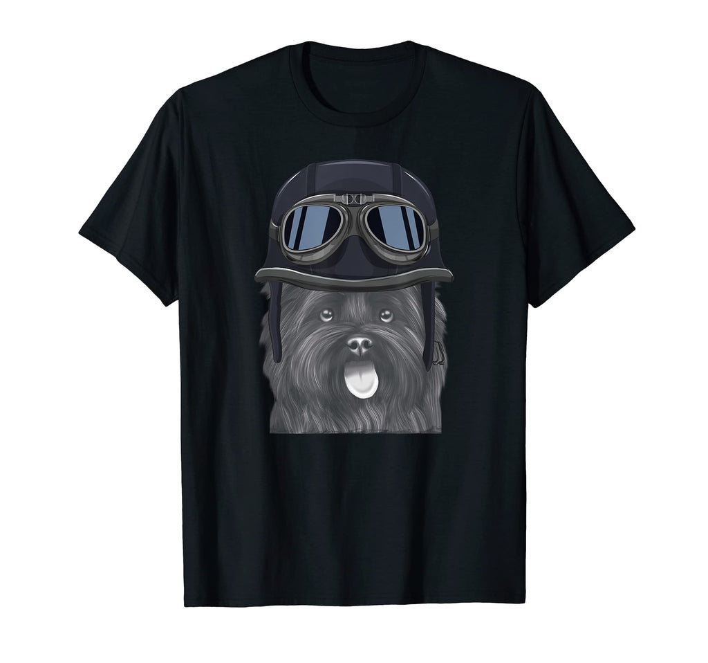 Cairn Terrier Wearing Motorcycle T-Shirt - Streetwear Style Men Women - T-Shirt, Sweatshirt, Hoodie