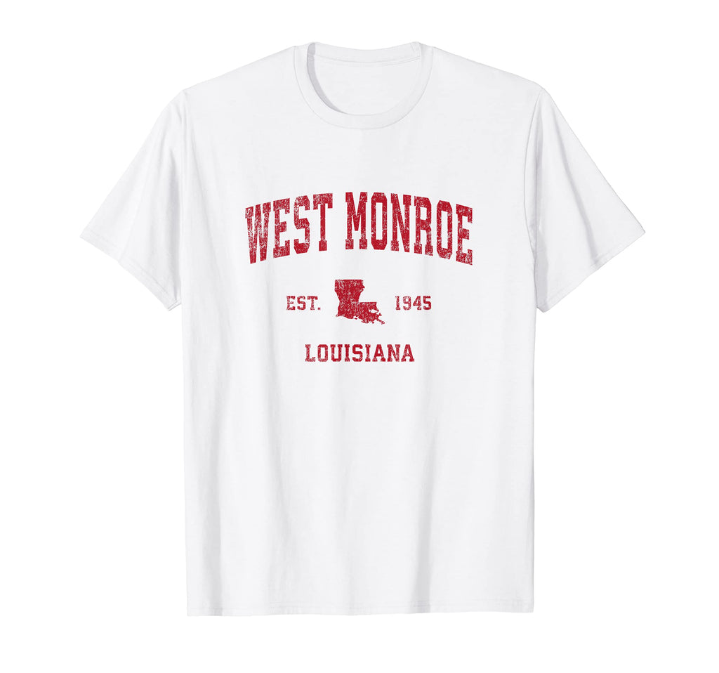 West Monroe Louisiana La Sports Red T-Shirt - Fun Novelty Design Men Women - T-Shirt, Sweatshirt, Hoodie