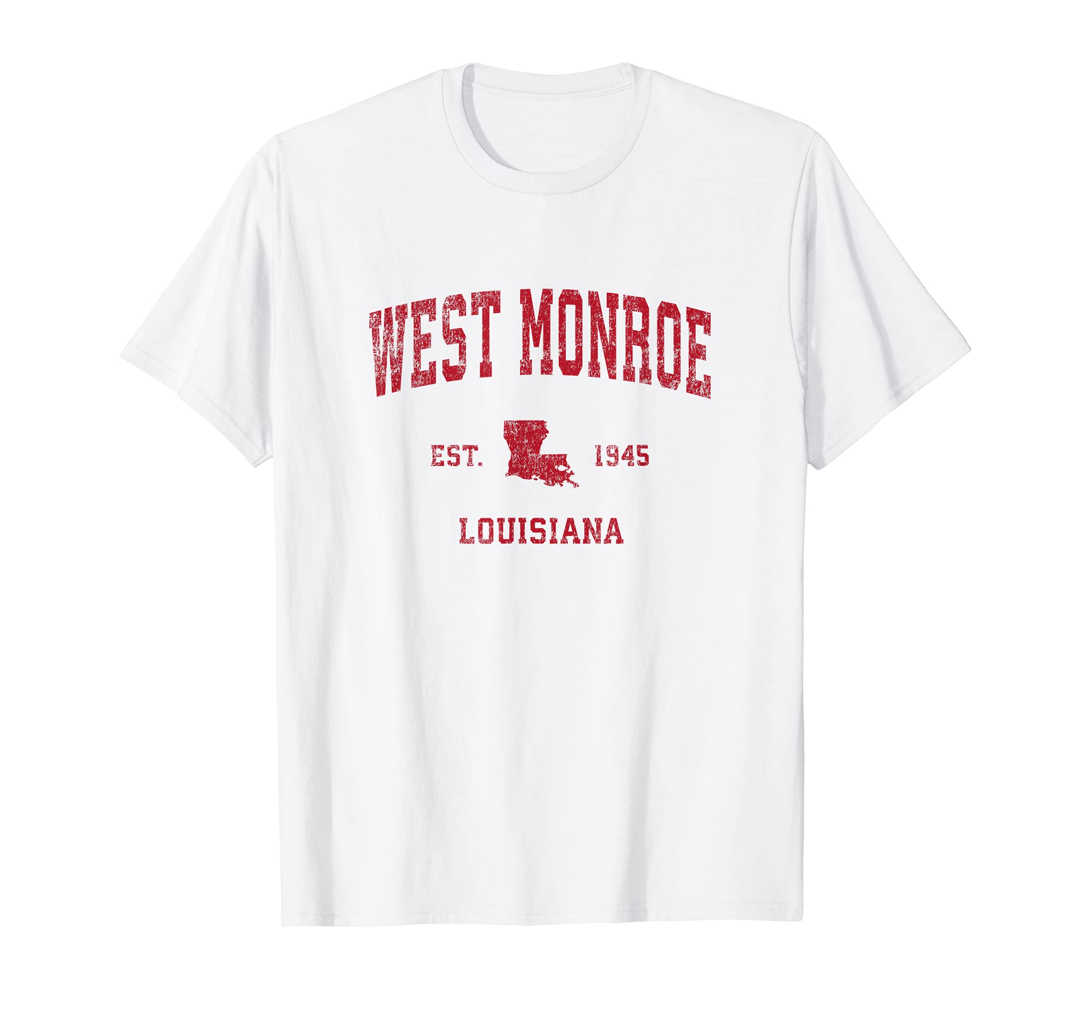 West Monroe Louisiana La Sports Red T-Shirt - Fun Novelty Design Men Women - T-Shirt, Sweatshirt, Hoodie