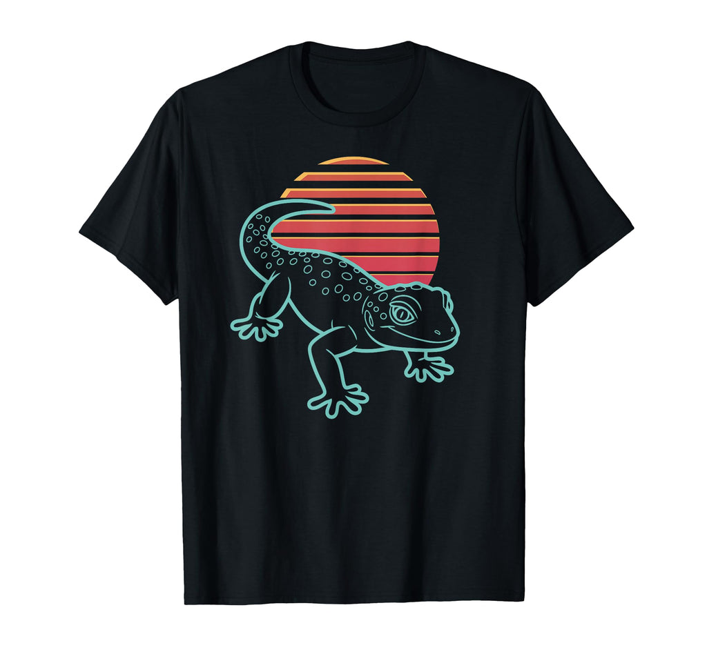 Leopard Gecko Lover Reptile Synthwave T-Shirt - Novelty Apparel Men Women - T-Shirt, Sweatshirt, Hoodie