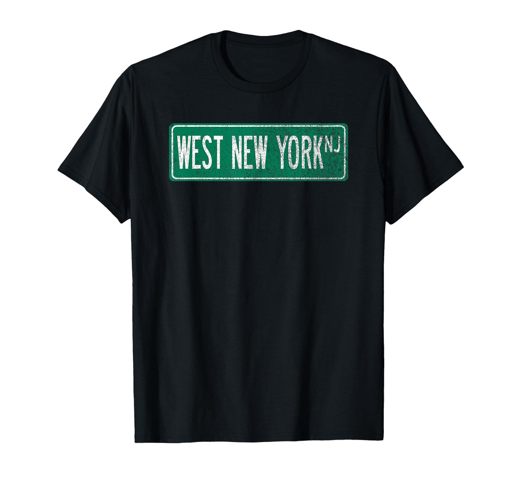 West New York Nj Street Sign T-Shirt - Minimalist Print Men Women - T-Shirt, Sweatshirt, Hoodie