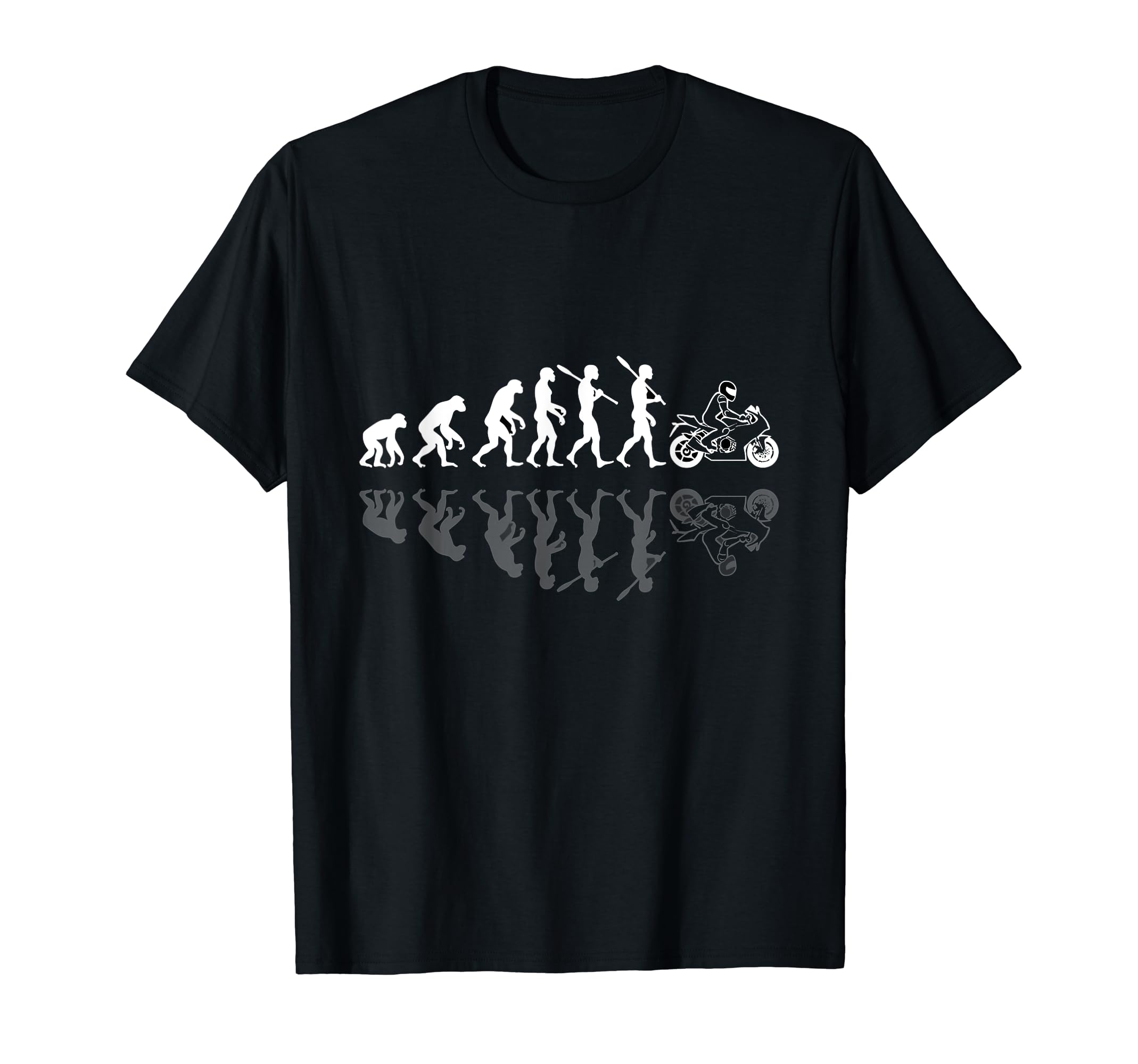 Motorcycle Evolution Shadow Biker T-Shirt - Unique Graphic for Adults - T-Shirt, Sweatshirt, Hoodie