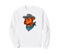 Funny Cowboy Pitbull Drawing Pit Sweatshirt - Casual Everyday Wear Unisex - T-Shirt, Sweatshirt, Hoodie