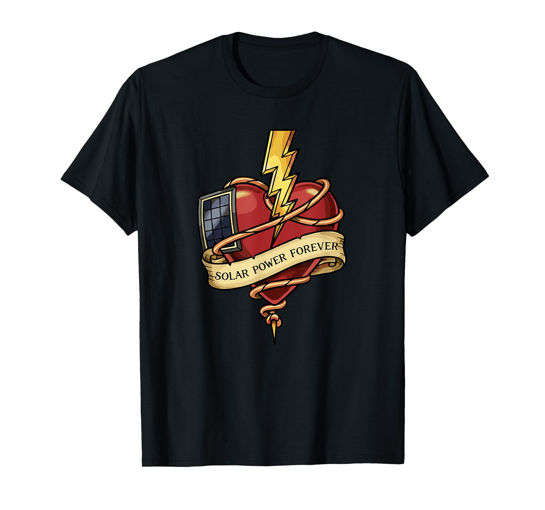 Solar Power Forever Heart Tattoo T-Shirt - Custom Art Print for Adults - T-Shirt, Sweatshirt, Hoodie