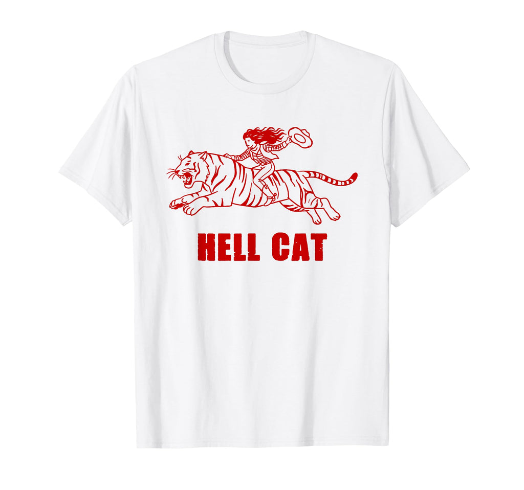 Cowgirl Hell Cat Cowgirl Western T-Shirt - Minimalist Print for Adults - T-Shirt, Sweatshirt, Hoodie
