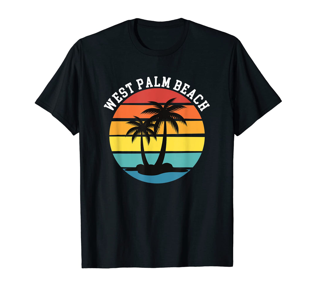 West Palm Beach Sunset Palm Trees Vacation T-Shirt - Unique Graphic Unisex - T-Shirt, Sweatshirt, Hoodie