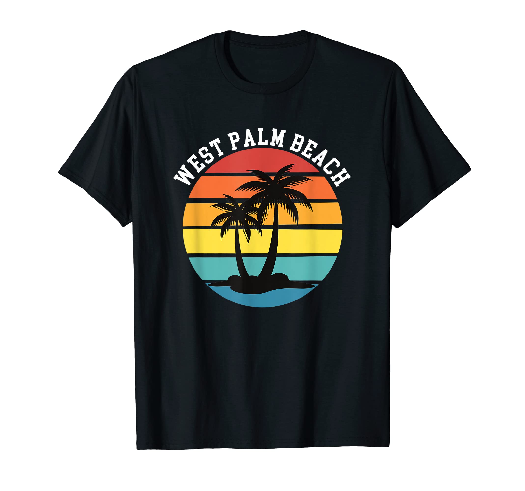 West Palm Beach Sunset Palm Trees Vacation T-Shirt - Unique Graphic Unisex - T-Shirt, Sweatshirt, Hoodie