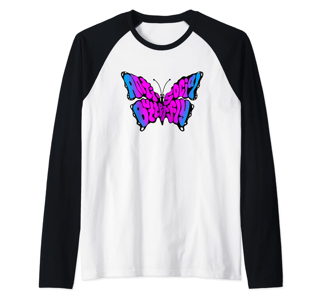 Anti Social Butterfly Beautiful T-Shirt - Graphic Print for Adults - T-Shirt, Sweatshirt, Hoodie