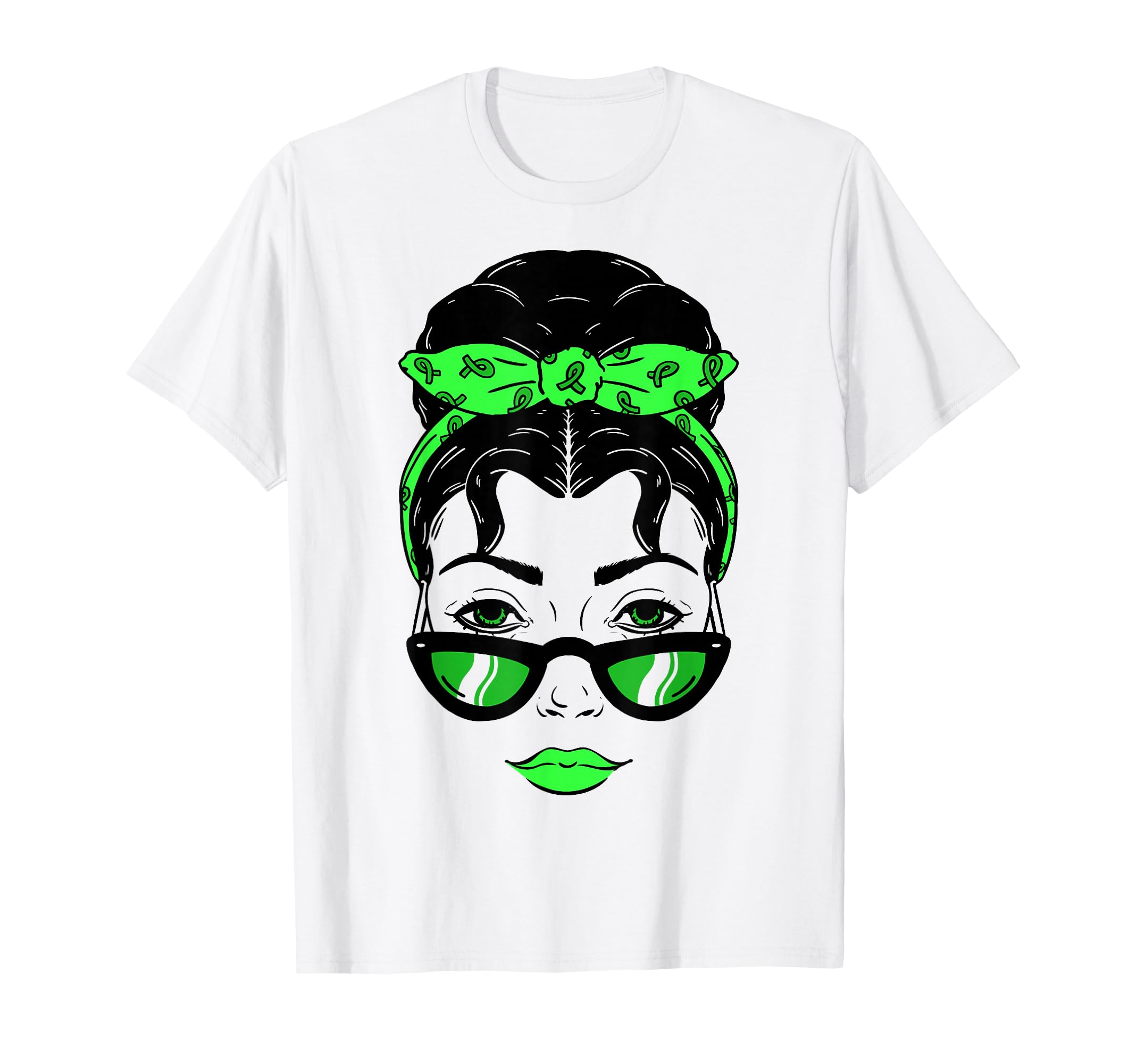 Mental Health Warrior Messy Bun T-Shirt - Custom Art Print for Adults - T-Shirt, Sweatshirt, Hoodie