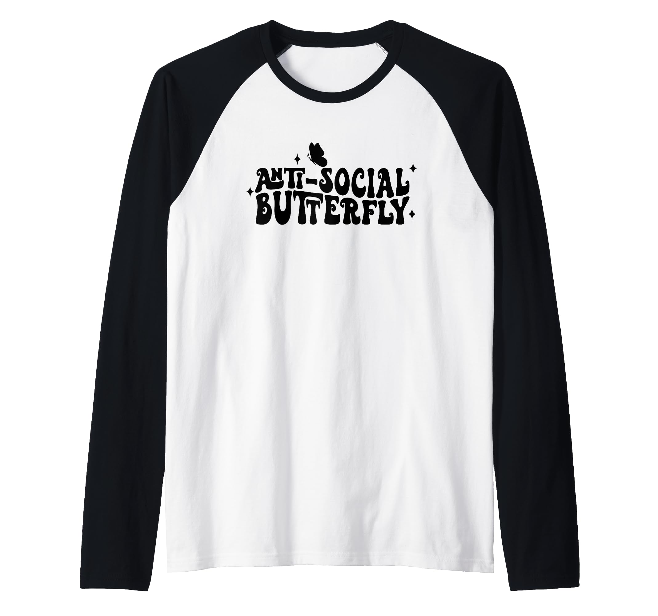 Anti Social Butterfly Introvert Raglan Hoodie - Graphic Print Men Women - T-Shirt, Sweatshirt, Hoodie