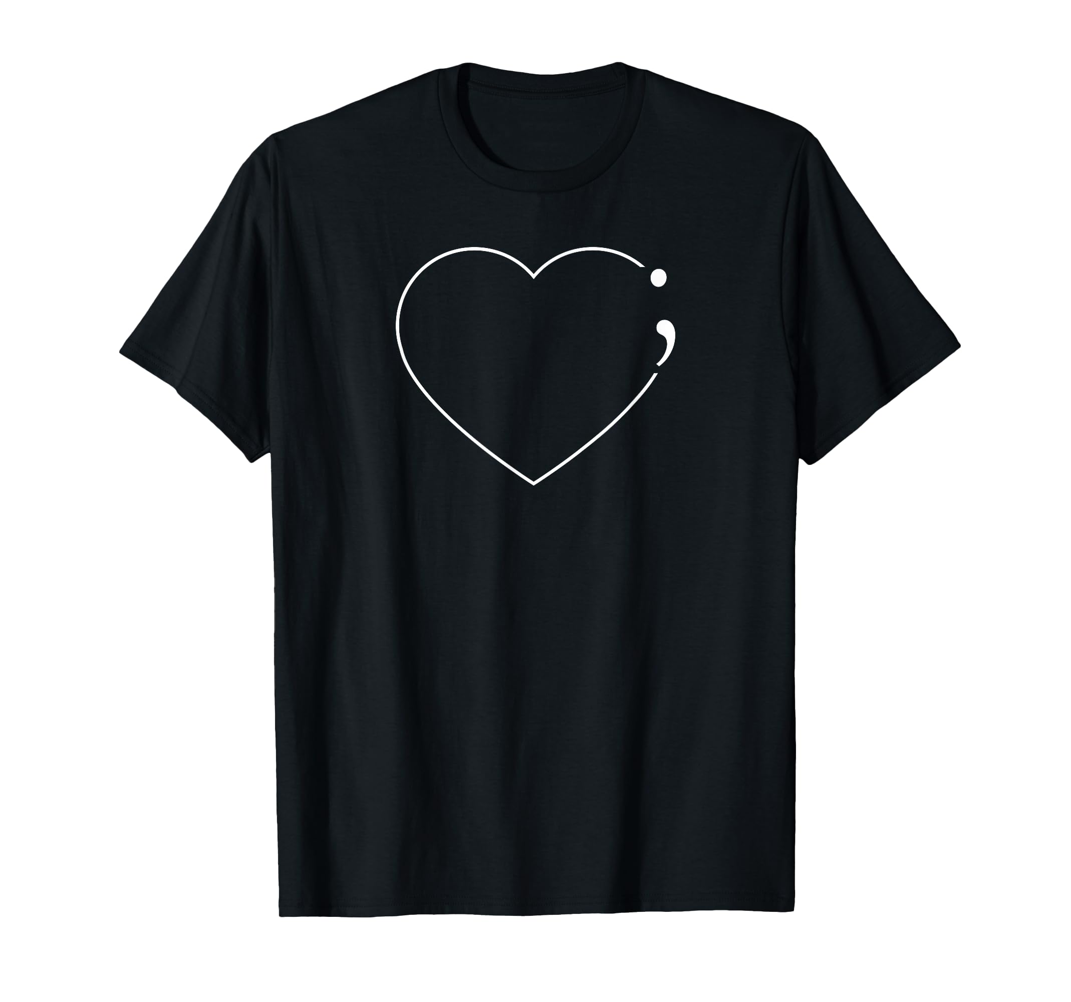 Heart Semicolon Mental Health Awareness T-Shirt - Trendy Graphic for Adults - T-Shirt, Sweatshirt, Hoodie