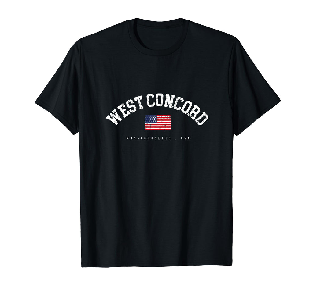 West Concord Ma American Flag Usa City Name T-Shirt - Trendy Graphic Unisex - T-Shirt, Sweatshirt, Hoodie