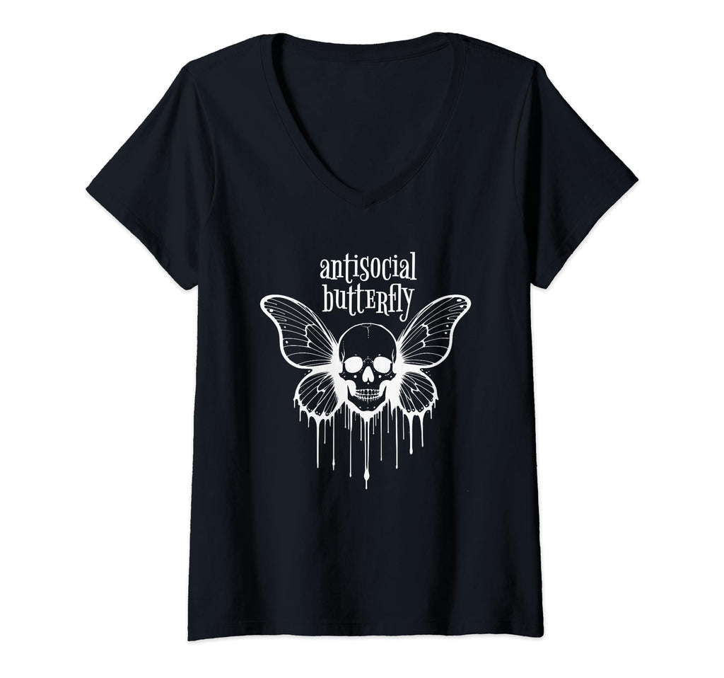 Antisocial Butterfly Introvert Macabre T-Shirt - Unique Graphic Men Women - T-Shirt, Sweatshirt, Hoodie