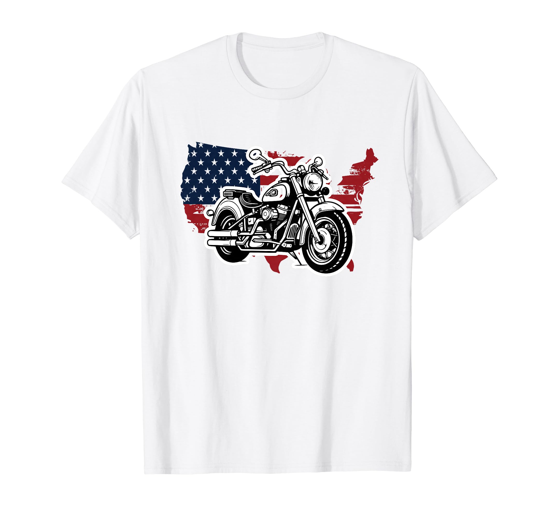 Motorcycle American Flag Biker 4Th T-Shirt - Aesthetic Graphic Men Women - T-Shirt, Sweatshirt, Hoodie