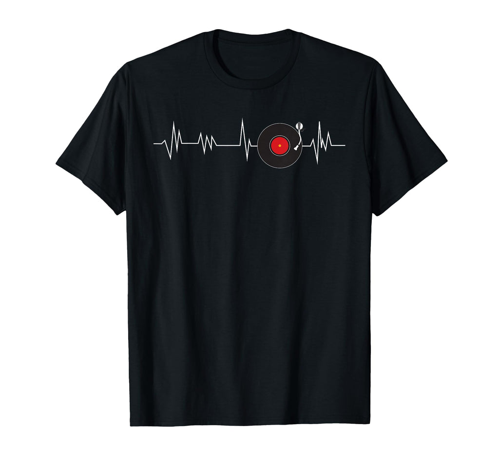 Vinyl Record Heartbeat Music Disc T-Shirt - Minimalist Print for Adults - T-Shirt, Sweatshirt, Hoodie