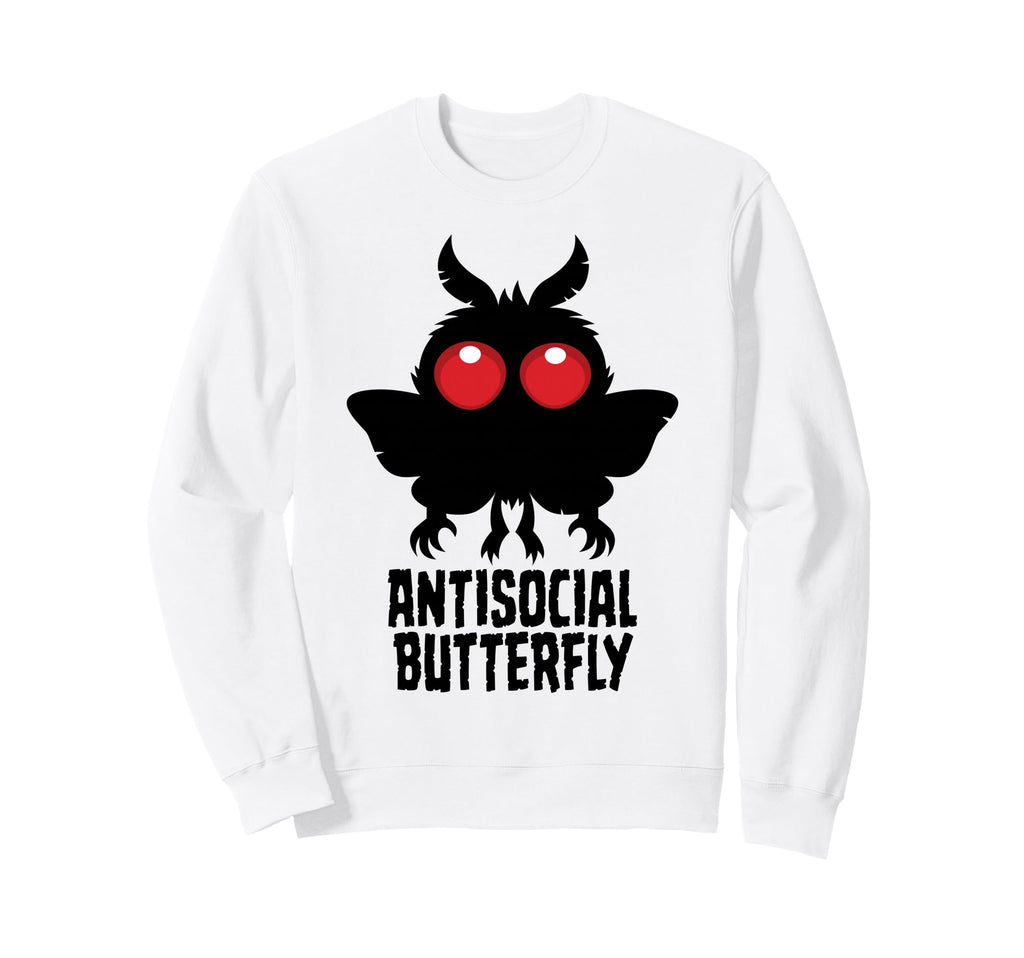 Antisocial Butterfly Mothman Cryptid Sweatshirt - Unique Graphic Men Women - T-Shirt, Sweatshirt, Hoodie