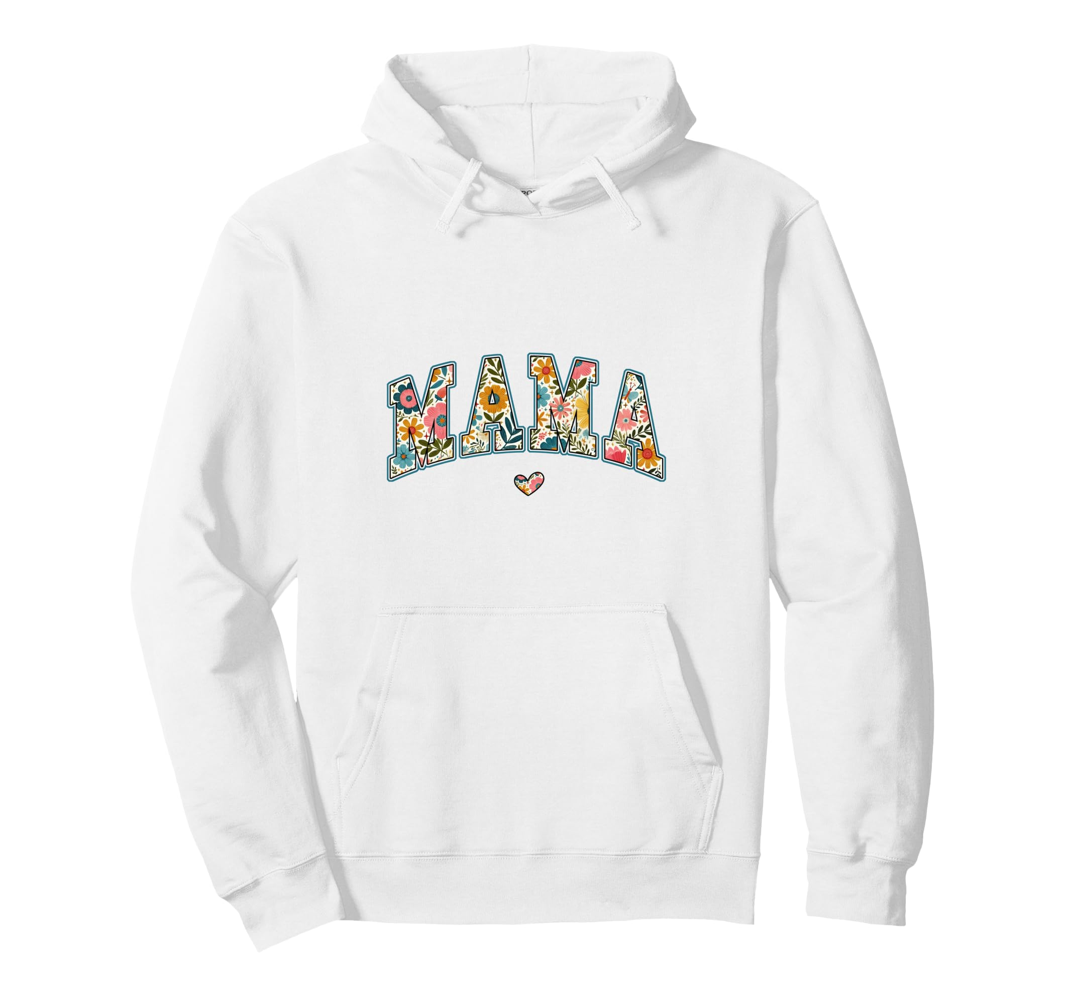 Mama Floral Heart Botanical Mother Hoodie - Minimalist Print for Adults - T-Shirt, Sweatshirt, Hoodie