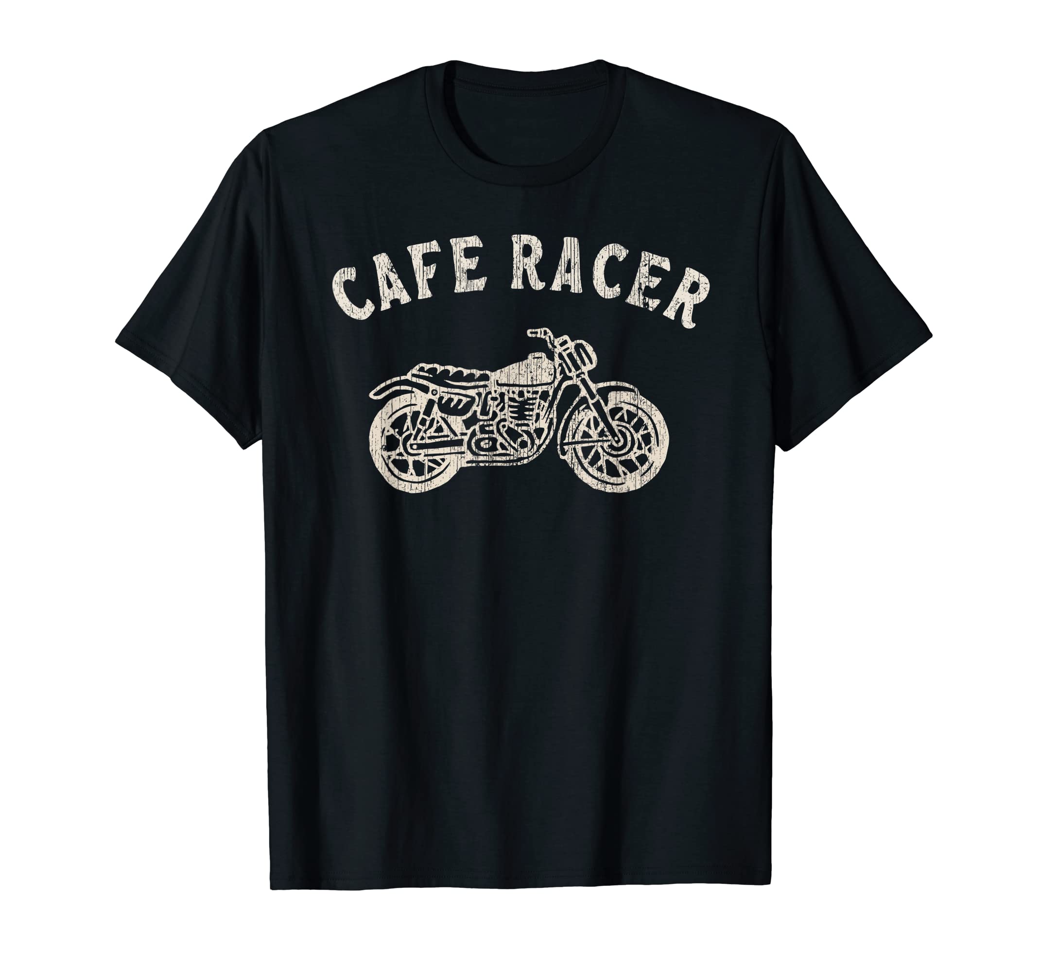 Cafe Racer Tan Motorcycle Worn T-Shirt - Custom Art Print Men Women - T-Shirt, Sweatshirt, Hoodie