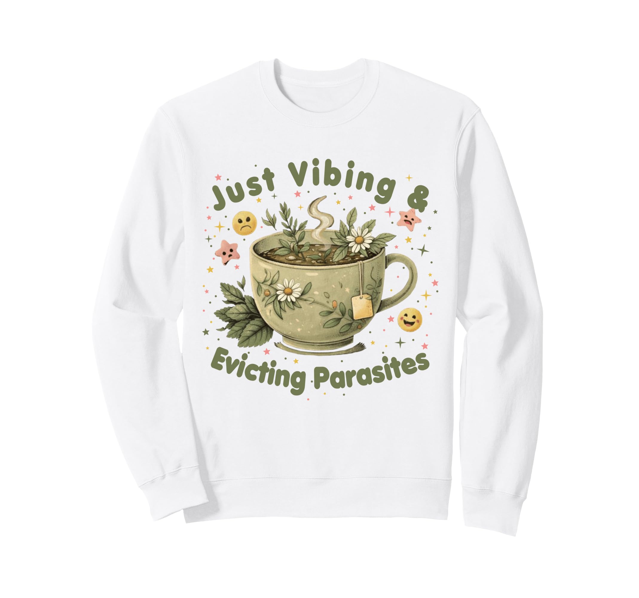 Funny Wellness Vibes Aesthetic Tea Sweatshirt - Unique Graphic for Adults - T-Shirt, Sweatshirt, Hoodie