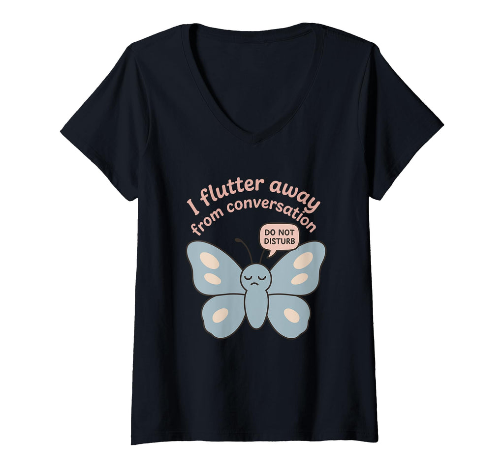 Womens Anti Social Butterfly Introvert Meme T-Shirt - Graphic Print Unisex - T-Shirt, Sweatshirt, Hoodie