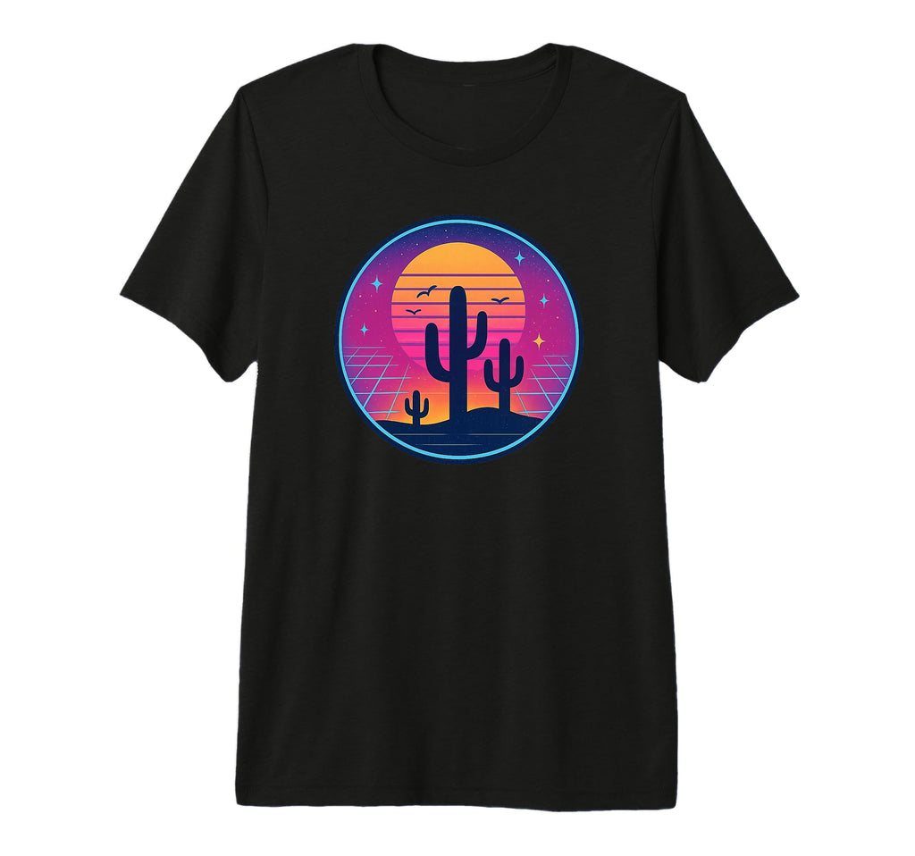 Desert Sunset 70S 80S Nostalgic Synthwave T-Shirt - Graphic Print Unisex - T-Shirt, Sweatshirt, Hoodie