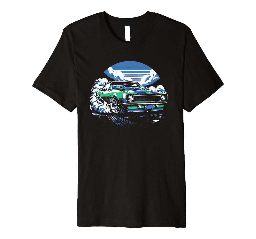 American Muscle Car 60S 70S Car T-Shirt - Fun Novelty Design for Adults - T-Shirt, Sweatshirt, Hoodie