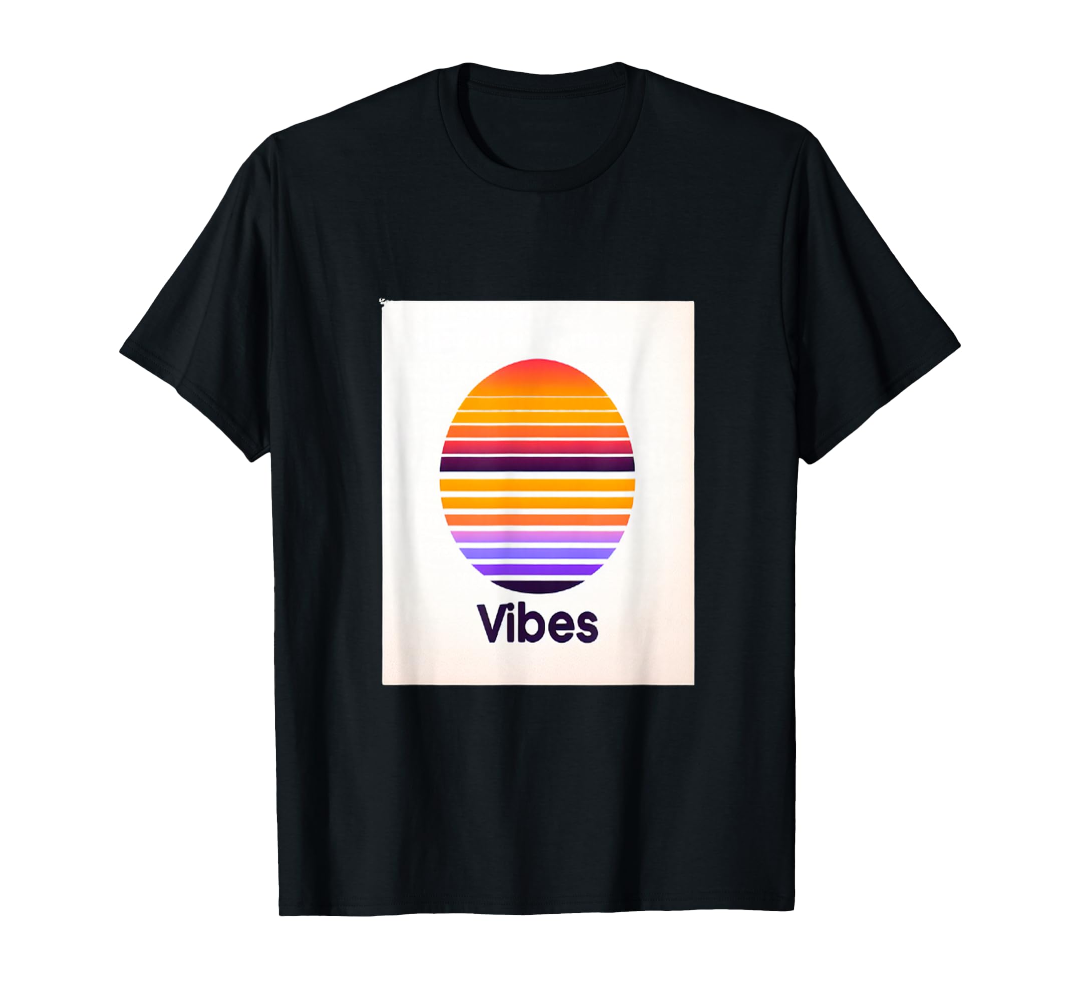 Vibes Sunset 80S Synthwave T-Shirt - Novelty Apparel for Adults - T-Shirt, Sweatshirt, Hoodie