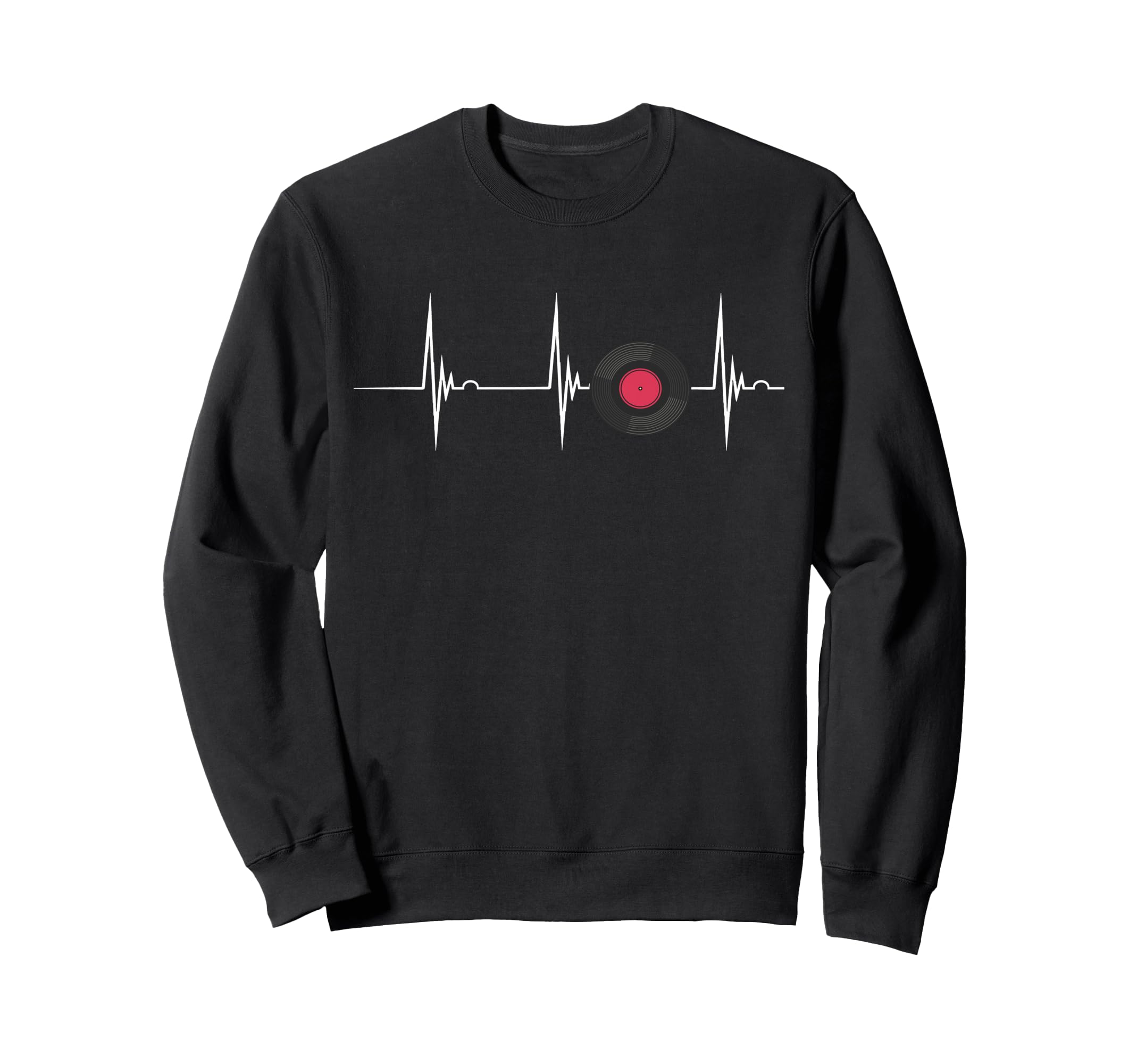 Vinyl Turntable Heartbeat Ecg Sweatshirt - Casual Everyday Wear for Adults - T-Shirt, Sweatshirt, Hoodie