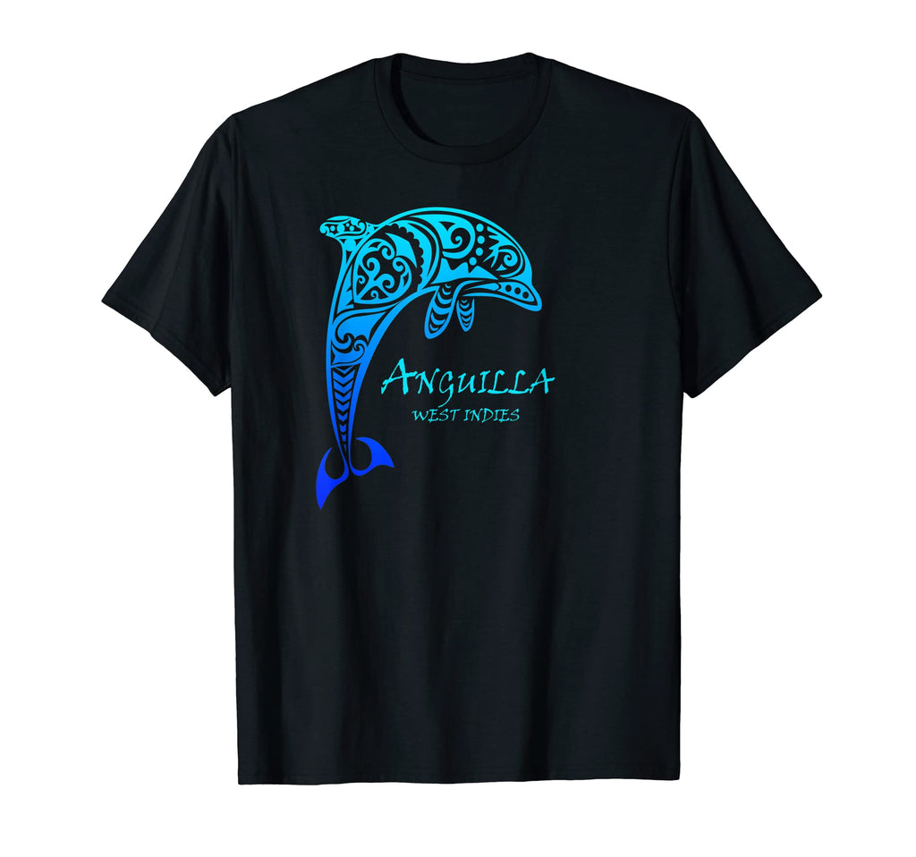 Anguilla West Indies Tribal Dolphin T-Shirt - Novelty Apparel Unisex - T-Shirt, Sweatshirt, Hoodie