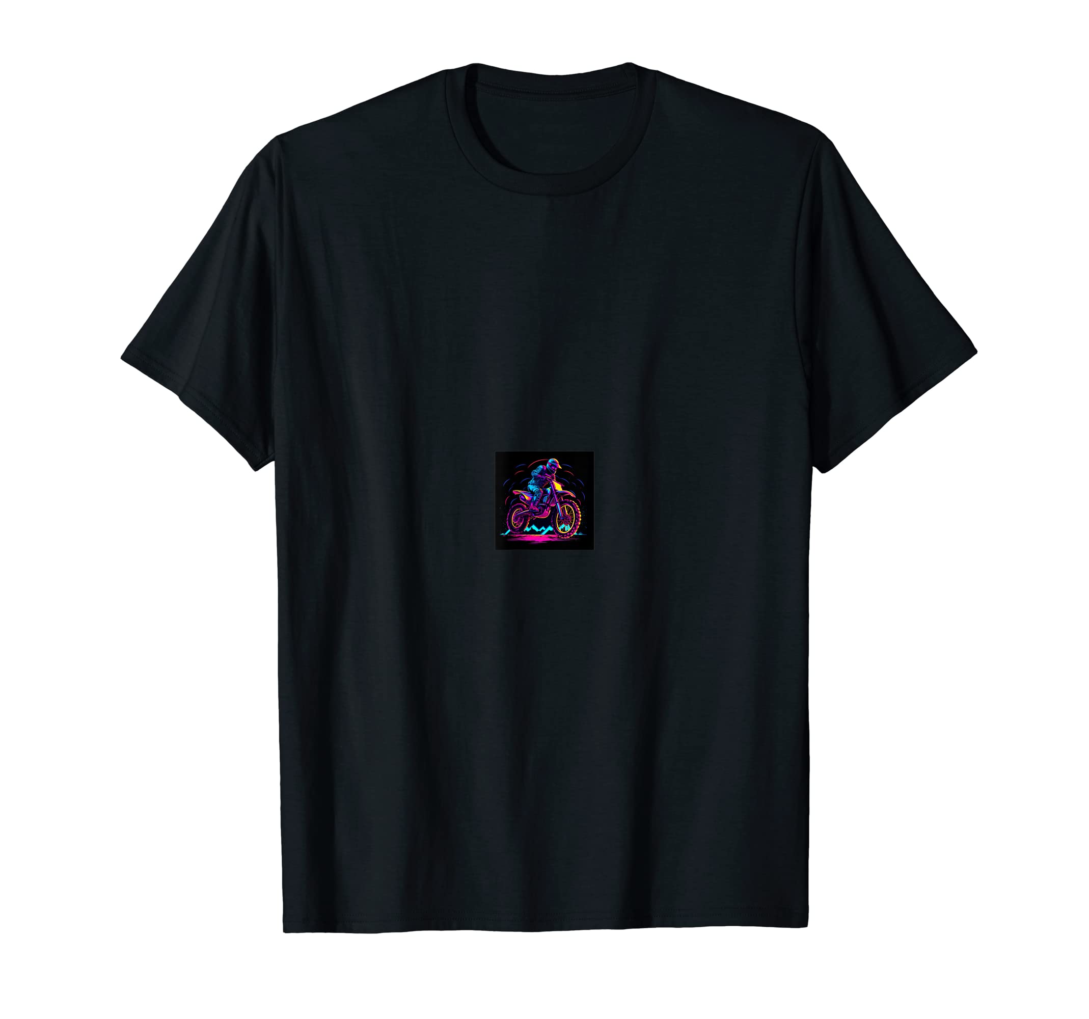 Synthwave Motorcross Bicycle Rider T-Shirt - Minimalist Print for Adults - T-Shirt, Sweatshirt, Hoodie
