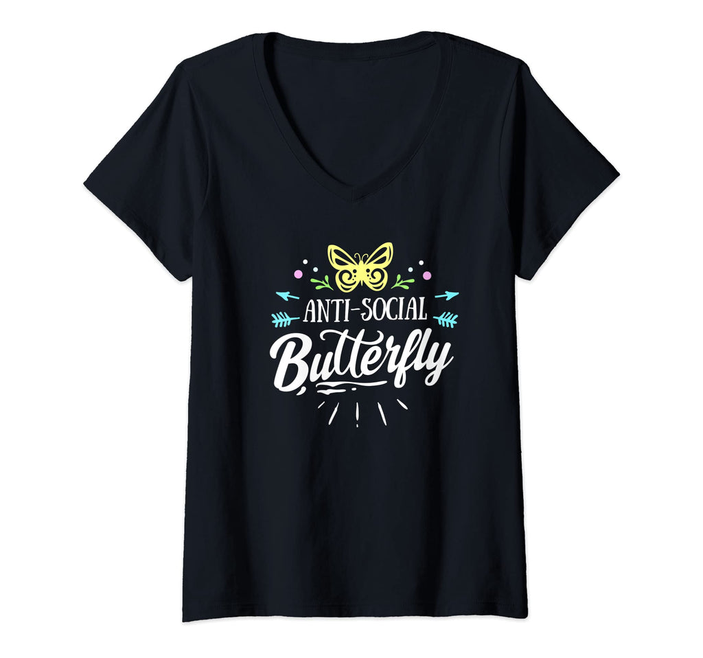 Womens Funny Antisocial Butterfly T-Shirt - Streetwear Style Men Women - T-Shirt, Sweatshirt, Hoodie
