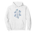 Blue Cornflower Floral Bakeware Motif Hoodie - Minimalist Print Men Women - T-Shirt, Sweatshirt, Hoodie