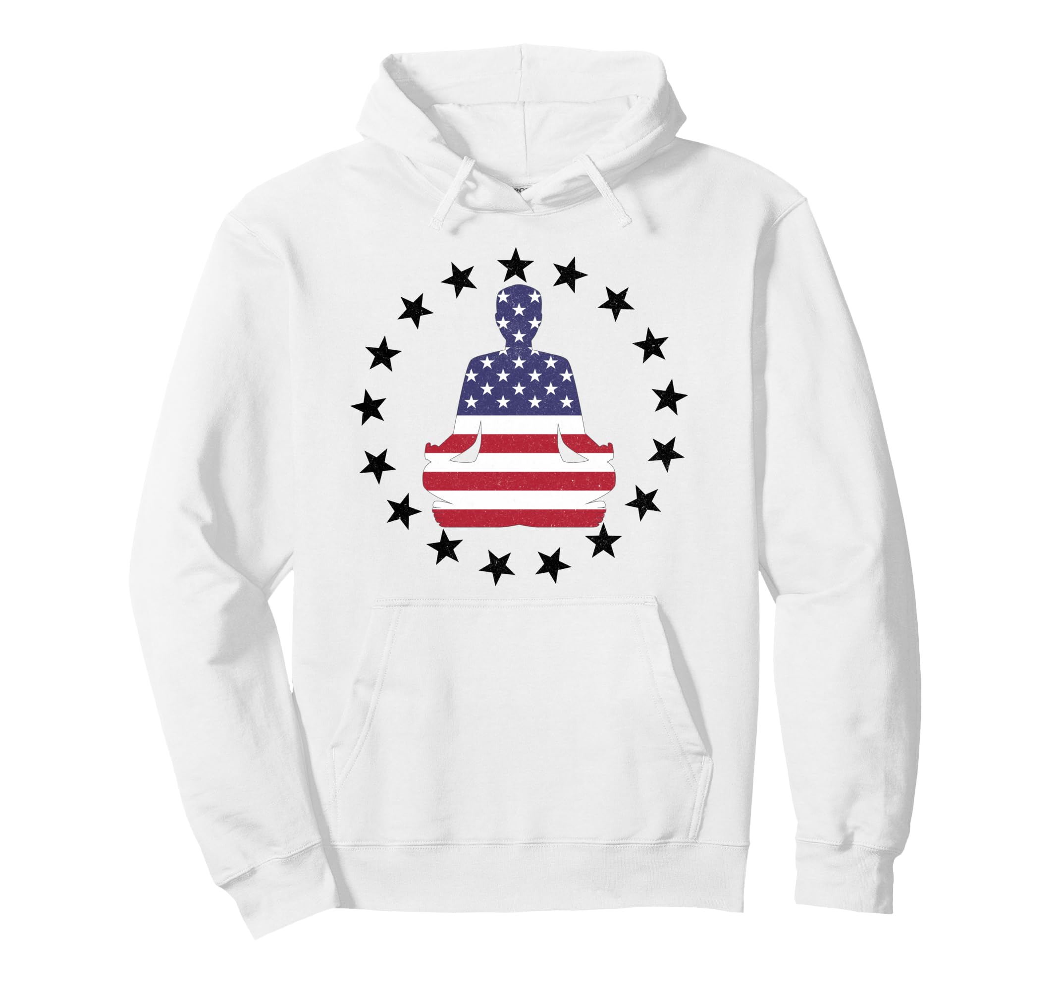 Patriotic Yoga Pose American Flag 4Th Hoodie - Minimalist Print Men Women - T-Shirt, Sweatshirt, Hoodie