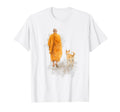 Peace Walking Monk Dog Minimalist T-Shirt - Aesthetic Graphic for Adults - T-Shirt, Sweatshirt, Hoodie