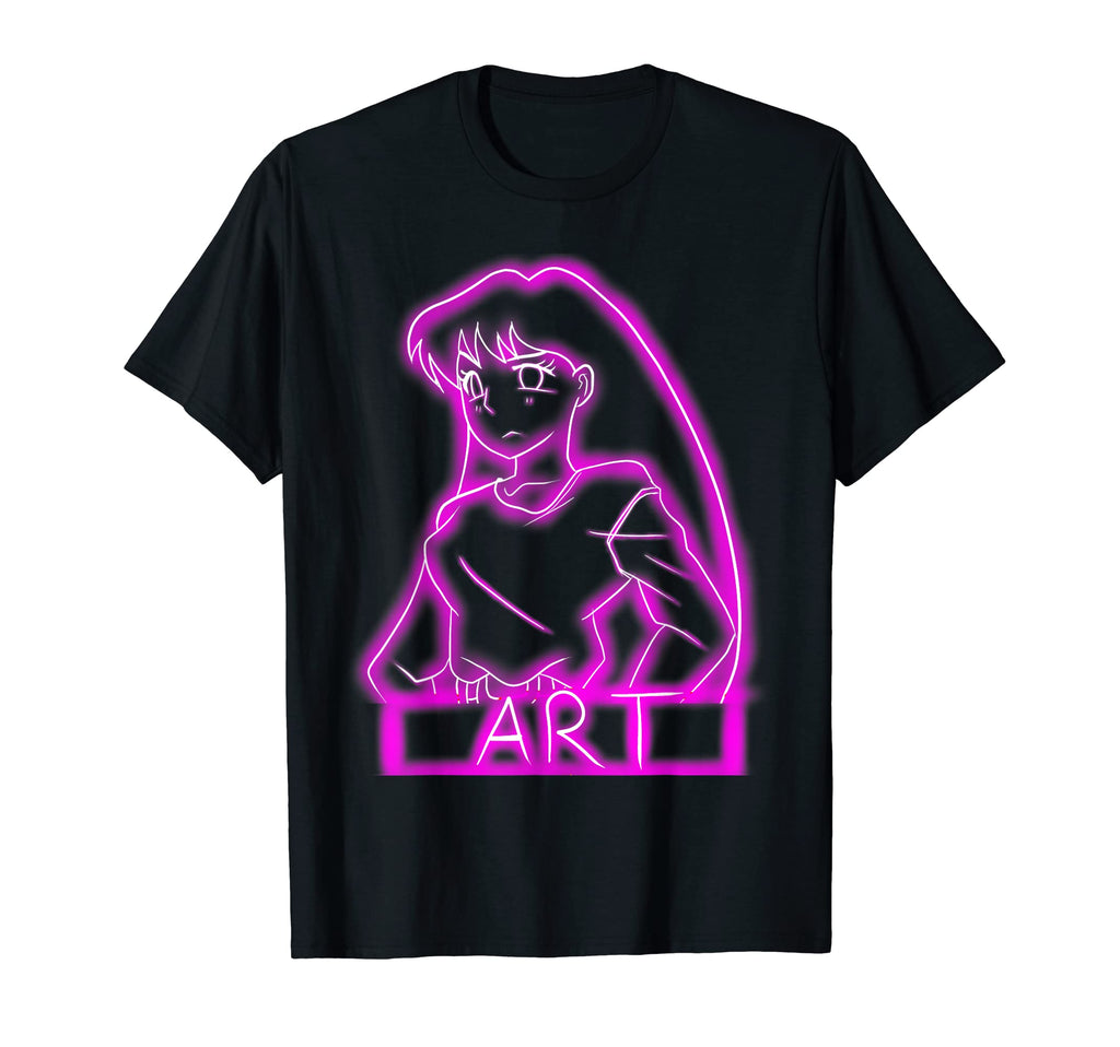 80S Neon Anime T-Shirt - Fun Novelty Design for Adults - T-Shirt, Sweatshirt, Hoodie