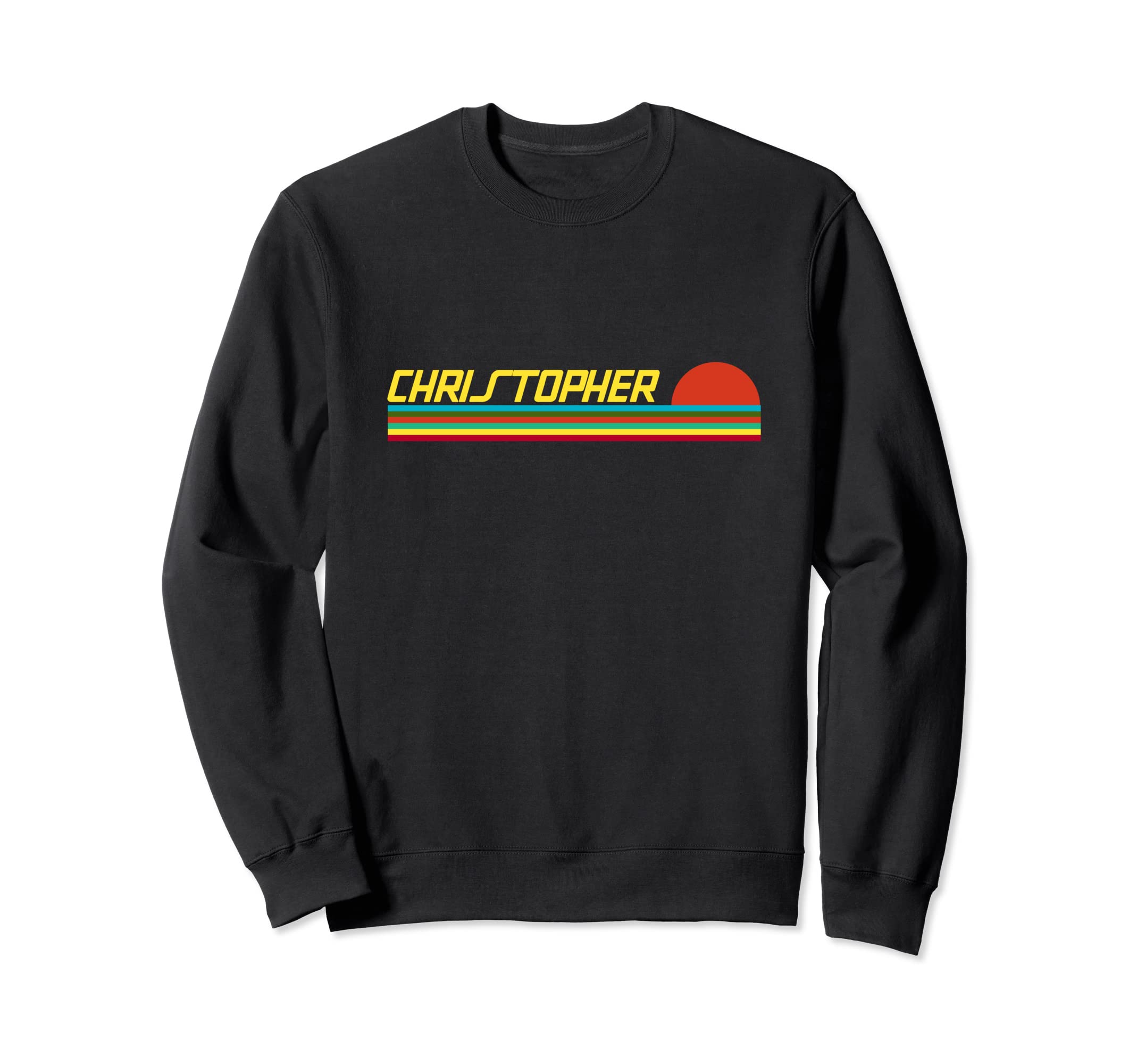 Christopher Name Logo Sunset Surf Sweatshirt - Unique Graphic for Adults - T-Shirt, Sweatshirt, Hoodie