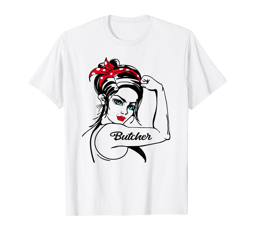 Butcher Rosie Riveter Pin Up T-Shirt - Graphic Print Men Women - T-Shirt, Sweatshirt, Hoodie