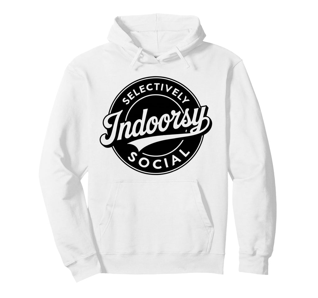 Badge Introvert Indoorsy Selectively Hoodie - Custom Art Print Unisex - T-Shirt, Sweatshirt, Hoodie