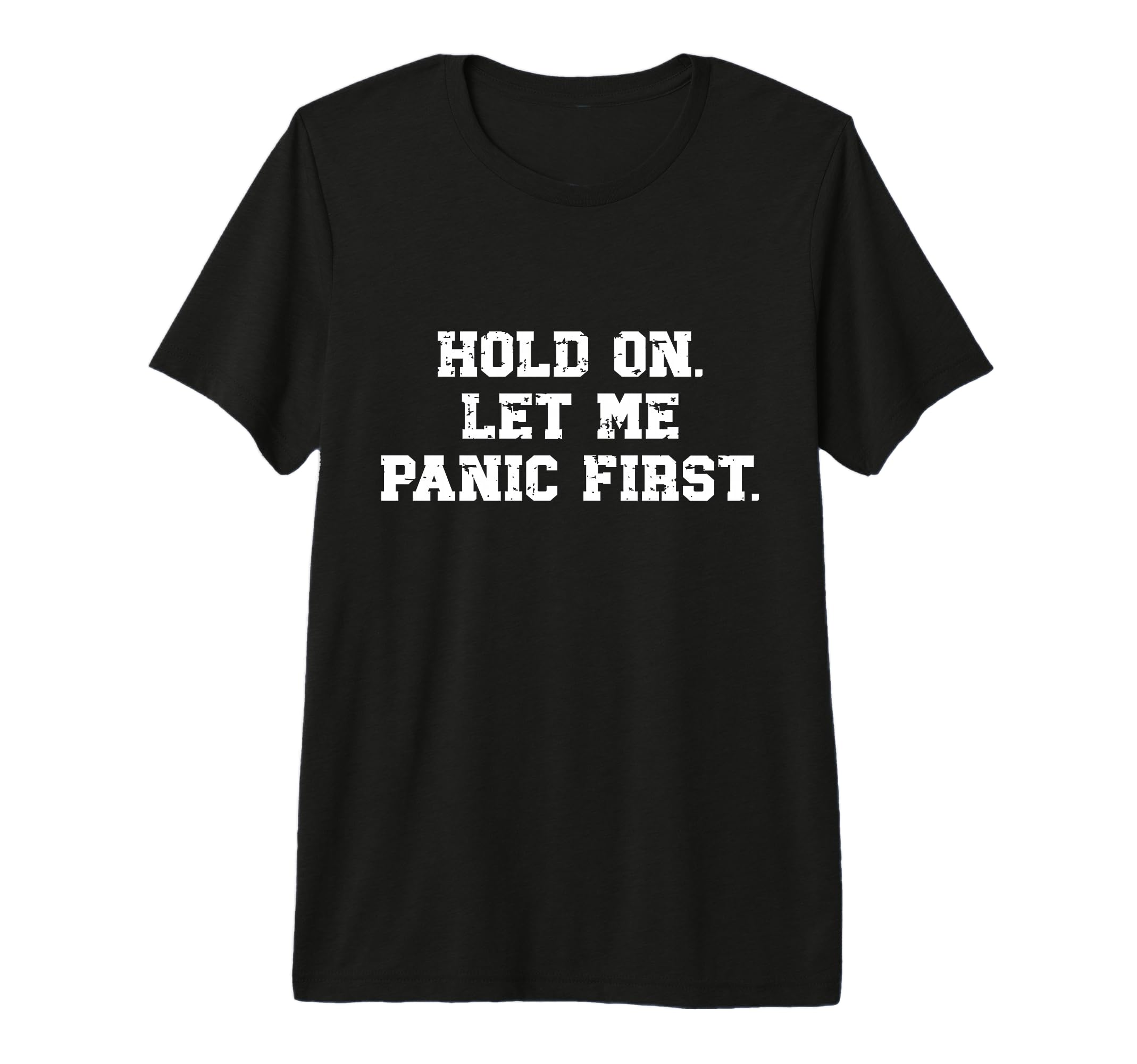 Funny Sarcastic Hold Let Me Panic T-Shirt - Minimalist Print Men Women - T-Shirt, Sweatshirt, Hoodie