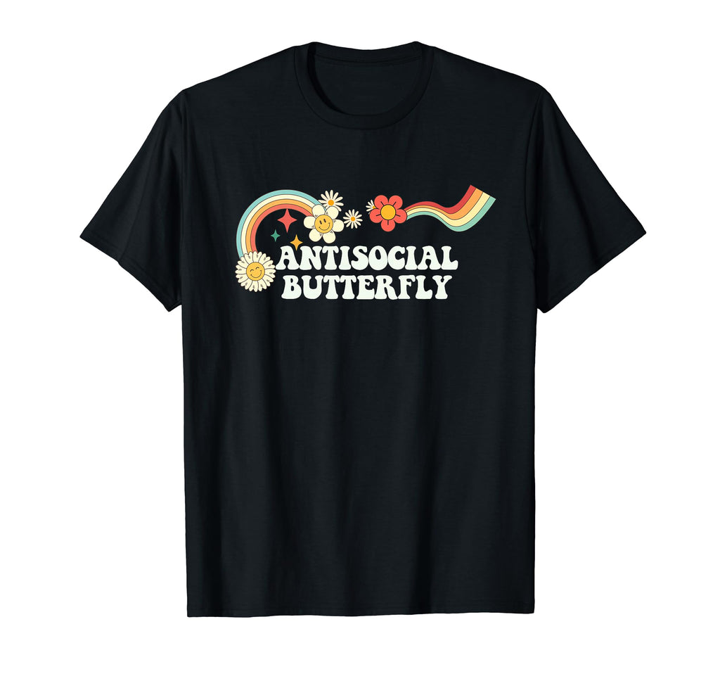 Groovy Funny Antisocial Butterfly T-Shirt - Novelty Apparel for Adults - T-Shirt, Sweatshirt, Hoodie