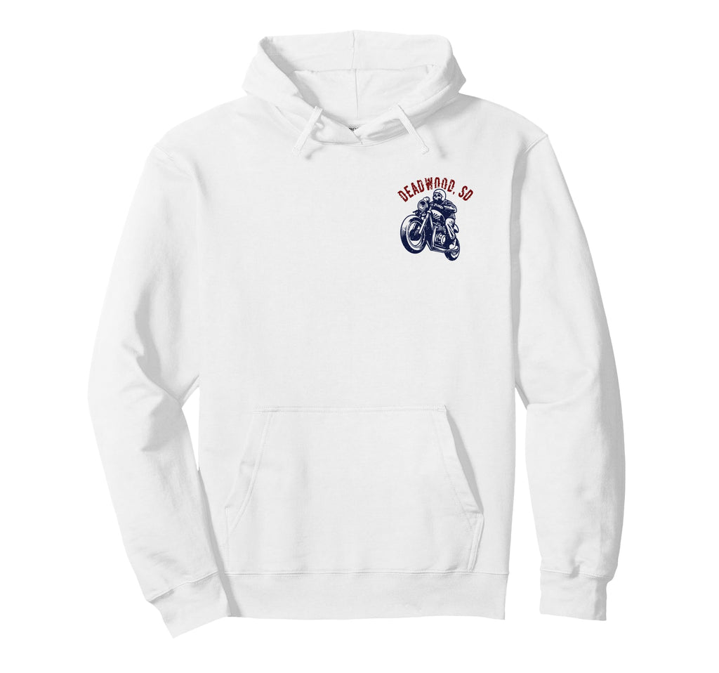 Deadwood South Dakota Motorcycle Skull Hoodie - Fun Novelty Design Unisex - T-Shirt, Sweatshirt, Hoodie