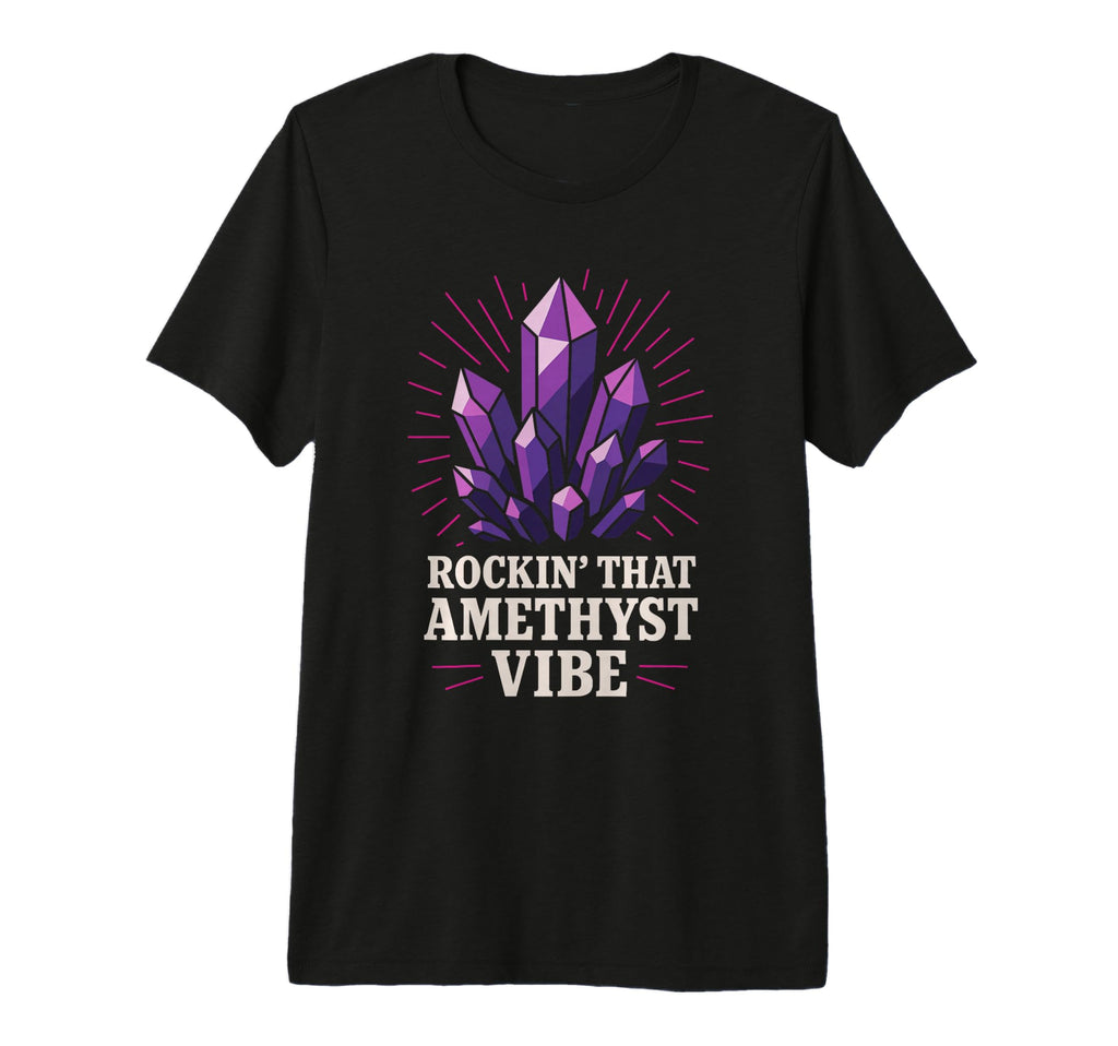 Amethyst Addict Healing Crystal T-Shirt - Minimalist Print Men Women - T-Shirt, Sweatshirt, Hoodie