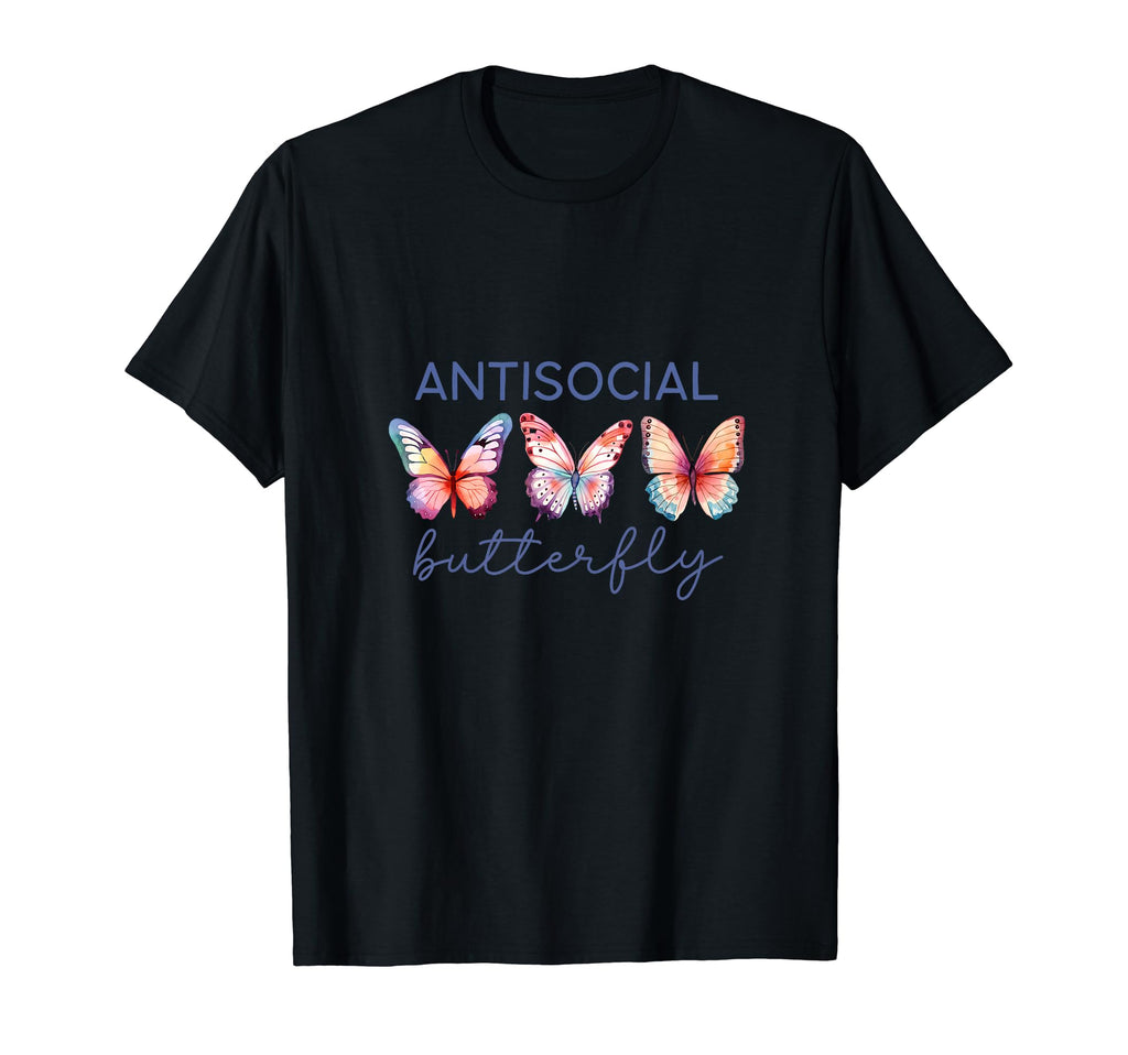 Antisocial Butterfly T-Shirt - Minimalist Print Men Women - T-Shirt, Sweatshirt, Hoodie
