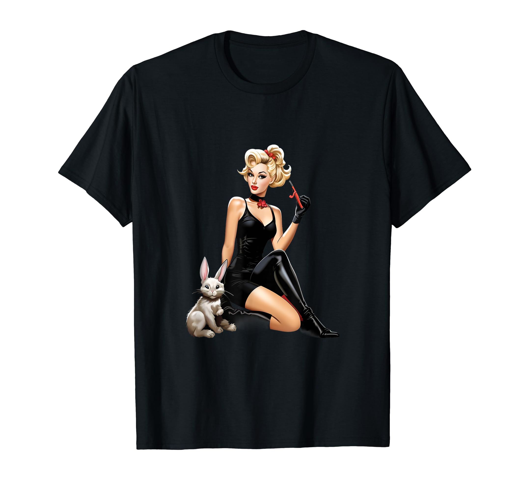 Pinup Bunny Rabbit Pin Up T-Shirt - Novelty Apparel Unisex - T-Shirt, Sweatshirt, Hoodie