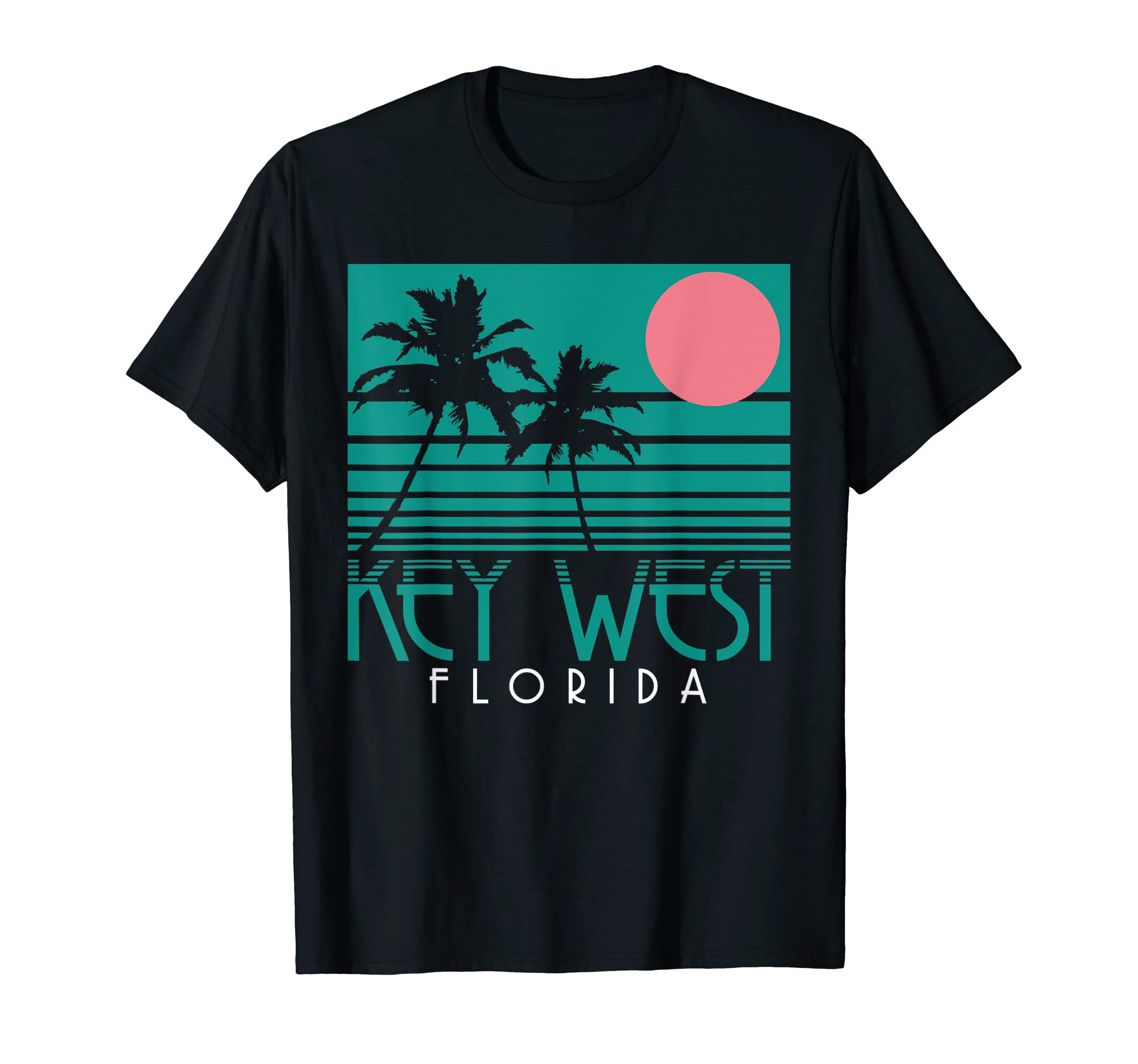 Key West Florida Fl Palm Trees Surf T-Shirt - Trendy Graphic for Adults - T-Shirt, Sweatshirt, Hoodie