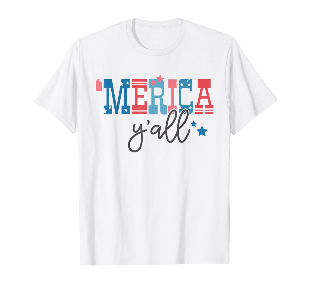 4Th July Merica Yall Cowboy Western T-Shirt - Novelty Apparel Unisex - T-Shirt, Sweatshirt, Hoodie
