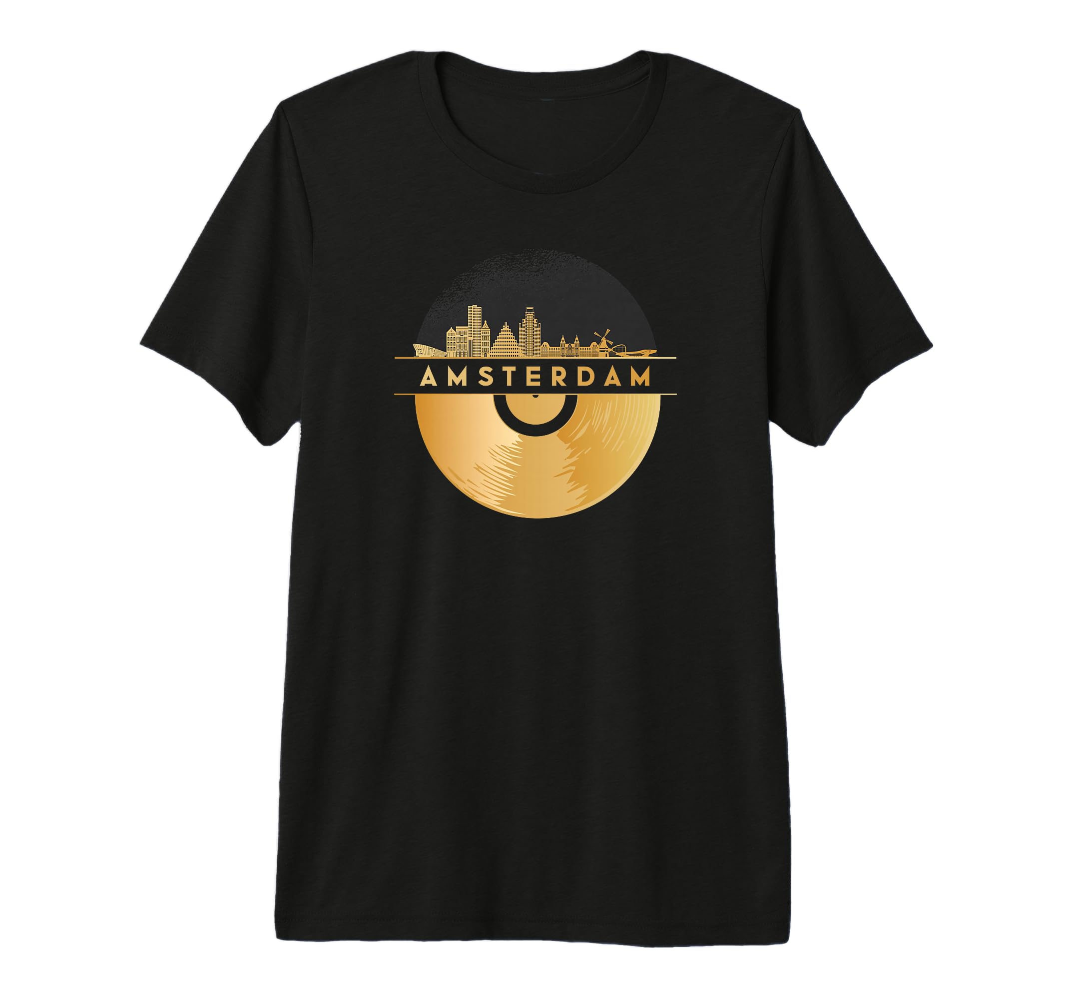 Vinyl Record Player Music Skyline T-Shirt - Custom Art Print Men Women - T-Shirt, Sweatshirt, Hoodie