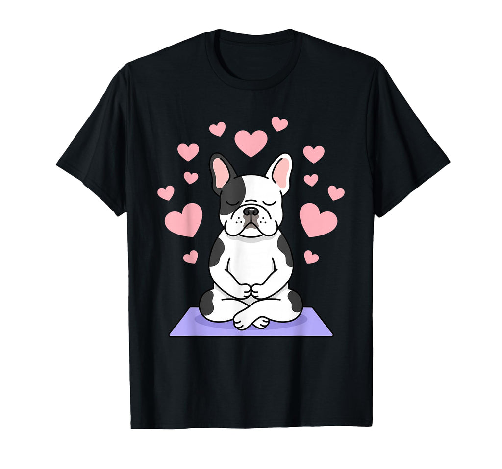 Namaste Yoga French Bulldog T-Shirt - Novelty Apparel for Adults - T-Shirt, Sweatshirt, Hoodie