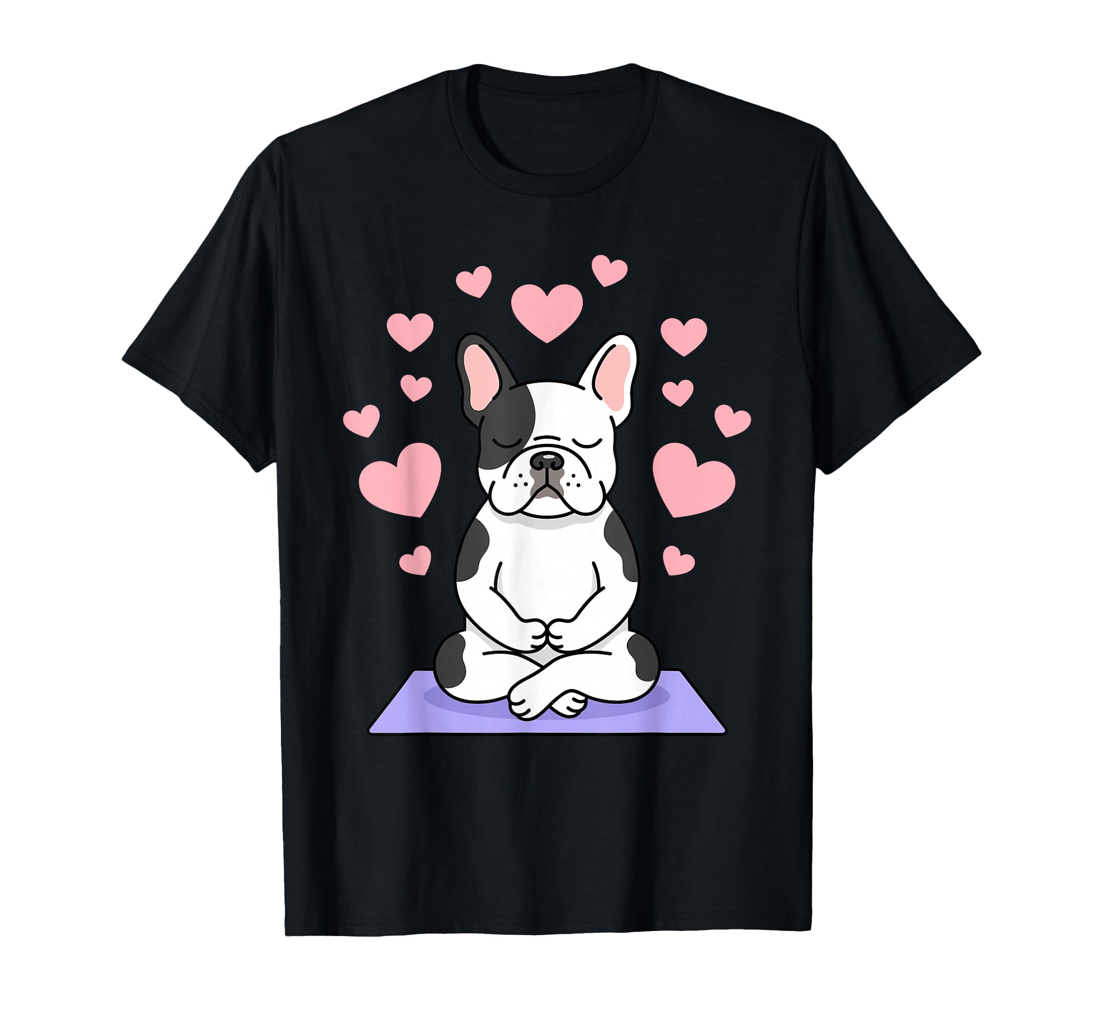 Namaste Yoga French Bulldog T-Shirt - Novelty Apparel for Adults - T-Shirt, Sweatshirt, Hoodie